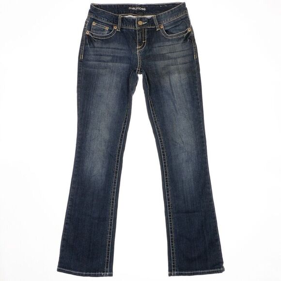 Maurices Jeans Juniors Size 3/4 Blue Curvy Bootcut Denim Measures 28 x 31.5 - Picture 1 of 11
